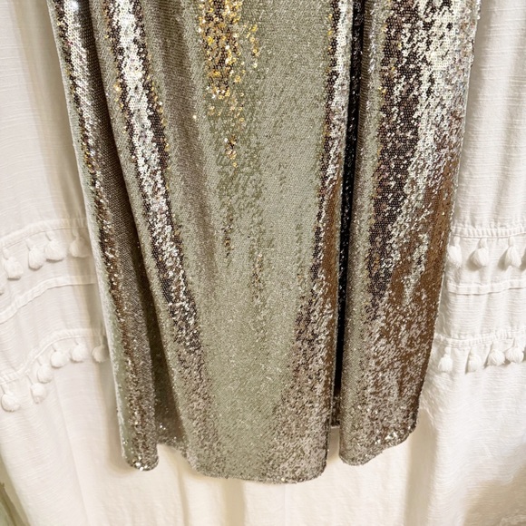 All Saints Hadley Sequin Silver Midi Dress Size 10 - Picture 8 of 9